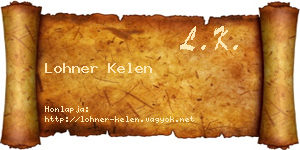 Lohner Kelen névjegykártya